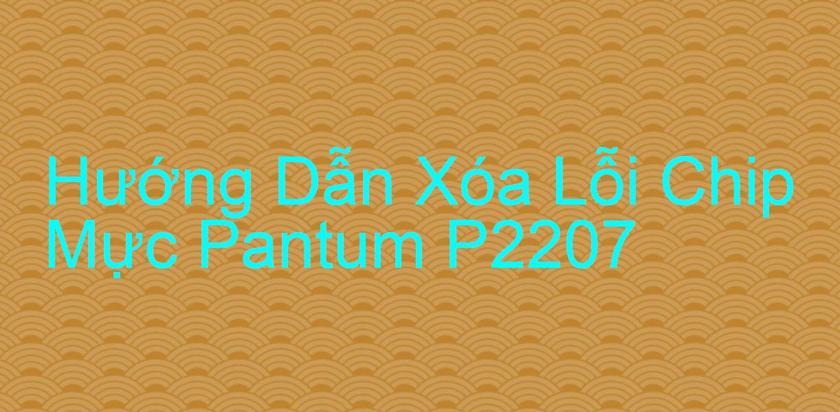 Hướng Dẫn Xóa Lỗi Chip Mực Pantum P2207